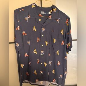 Polo Ralph Lauren Navy Camp Shirt with Colorful Espadrille AOP Print